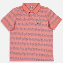 Puma Kids VK Hibiscus Flower Pink Cotton Printed Polo T-Shirt-image-29