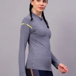 Vector X Grey Elastane Solid Full Sleeves Sport T-Shirt-image-72