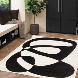 Obsessions Black Abstract Machine Made Carpet - Medium-image-77