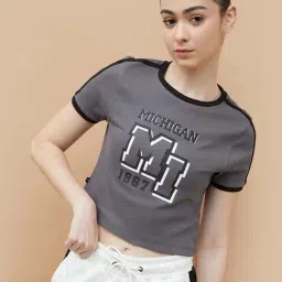 Kappa Dark Grey Cotton Regular Fit T-Shirt-image-80