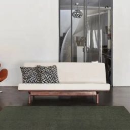 Obsessions Green Solid Machine Made Carpet - Medium-35