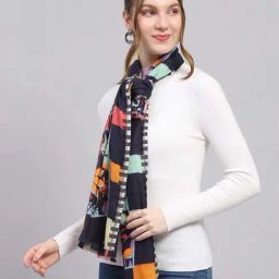 Monte Carlo Multicolored Regular Fit Self Pattern Stole image 2