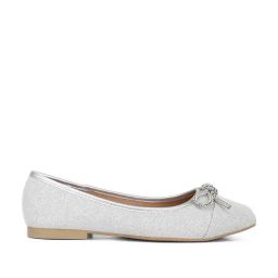 London Rag Women's Silver Flat Ballets-image-0