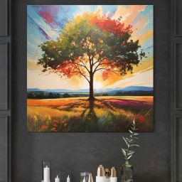 999Store Multicolor Canvas Radiant Sun Symbolizing Growth Energy Painting-38