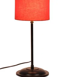 Devansh Orange & Black Solid Traditional Table Lamp with Shade image 5