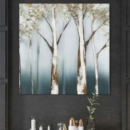 999Store Grey Canvas Trees In A Foggy Or Misty Setting Painting-8