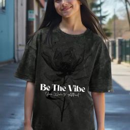 Bewakoof Black Be The Vibe Graphic Printed Oversized T-shirt-image-60