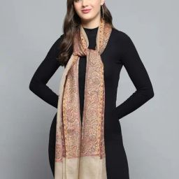 Monte Carlo Beige Regular Fit Printed Stole-image-36