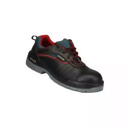 Mallcom Steel Toe Safety Shoes Low Ankle PU Sole Double Density Black Grain Leather Size UK 10, Devon-image-25