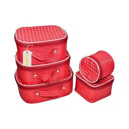 Ajabh Red Set of 5 Regular Makeup Organiser Organisers-11