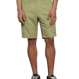 Tommy Hilfiger Olive Cotton Relaxed Fit Cargo Shorts-picture-10