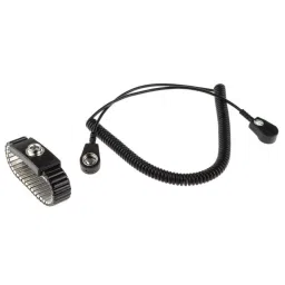 RS PRO ESD Grounding Wrist Strap & Cord Set With 10 mm Socket, 10 mm Stud Model No 7873101-38