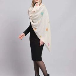 Monte Carlo Beige Regular Fit Self Pattern Stole image 2