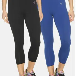 TWIN BIRDS Black & Navy Cotton Sports Capris - Pack Of 2-picture-18