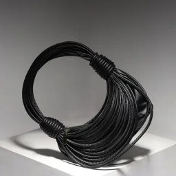 HauteSauce Black Medium Leather Wire Handbag-picture-46