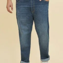John Pride Navy Blue Cotton Solid Mid Rise Jeans-image-44