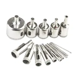 NITYA 15 pcs Diamond Hole Saw Drill Bit Set 3, 4, 5, 6, 8, 10, 12, 14, 16, 18, 20, 22, 25, 26, 42 mm Steel Sliver-3