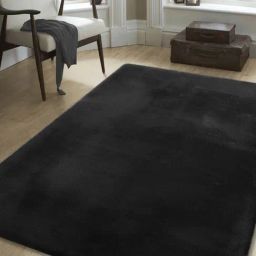 Obsessions Black Solid Machine Made Carpet - Medium-image-33