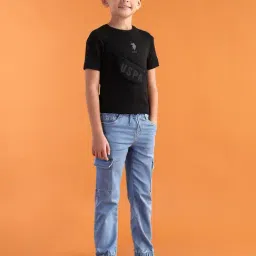 US Polo Kids Boys Blue Cotton Jeans-image-94
