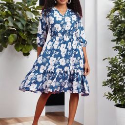 ANJIR Floral Print Fit & Flare Dress-image-31