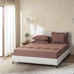 Sansaar Cotton Copper Geometric 210 TC King Size Bed with 2 Pillow Covers-19