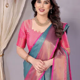 KALINI Women Woven Design Zari Pure Silk Kanjeevaram Saree-40