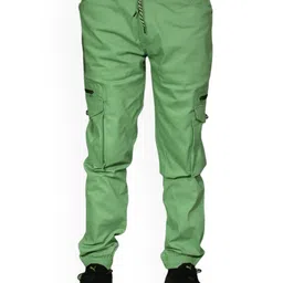 Flowers Life Men Relaxed Slim Fit Cargos Trousers-image-30