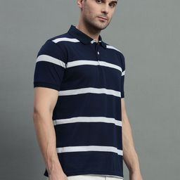 GET GOLF Men Striped Polo Collar Cotton T-shirt-image-94