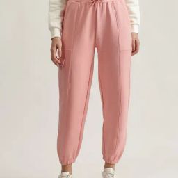 Elle Pink Solid Joggers-image-17