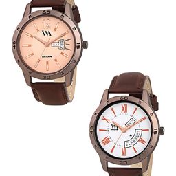 WM Men White & Peach-Coloured Analogue Watch DDWM-034-1