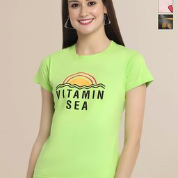 Mast & Harbour Women Typography 3 Printed Applique T-shirt-image-81