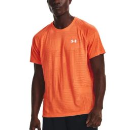 Under Armour Orange Slim Fit Self Pattern Sports T-Shirt-image-11