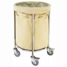 Wellsure Healthcare Stainless Steel Linen Trolley with Round Canvas Bag WSH-1529-19