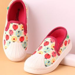 Cute Walk by Babyhug Slip On Bugs Printed Casual Shoes - Pink-image-63