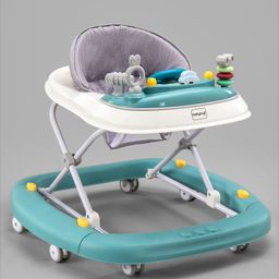 Babyhug 2 In 1 Multifunctional Baby Walker Cum Rocker With 3 Level Height Adjustment & Musical Play Tray -Green-16