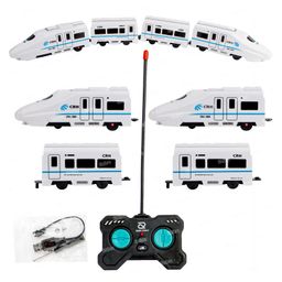 Fiddlerz High Speed Railway Train Toy Car Sound Light EMU Model Train Building Toys- Multicolor-24