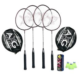 AXG Scratch resistant A-2000 Badminton Racquets set Of 4 with 3 Plastic Shuttles Badminton Kit (Maroon)-16
