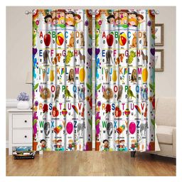 Muren Digital Cartoon Printed Door Curtains Pack of 2 - Multicolor-18