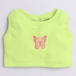 Aww Hunnie Knitted Sleeveless Butterfly Printed Tank Top - Green-image-97