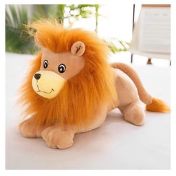 Tickles Sleeping Jungle Lion Leo Soft Stuffed Plush Animal Toy for Kids Boys & Girls (Size: 30 cm Color: Brown)-image-13