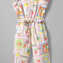 Tweetoons Knit Half Sleeves Jumpsuit With Fruit Print - Cream-image-71
