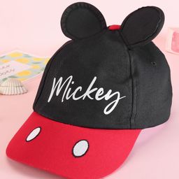 Babyhug Disney 100% Cotton Summer Cap With With Mickey Mouse Graphics And 3D Ear Red & Black - Diameter 53.5 cm-image-94