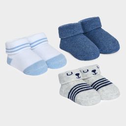 Mi Arcus Pack Of 3 Striped Socks - Blue-image-61