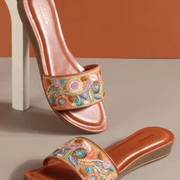 Anouk Women Printed Party Open Toe Flats-48