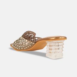 Rubeezz Embellished Square Toe Block Sandals image 3