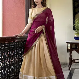 LOOKNBOOK ART Ready to Wear Lehenga & Unstitched Blouse With Dupatta-16