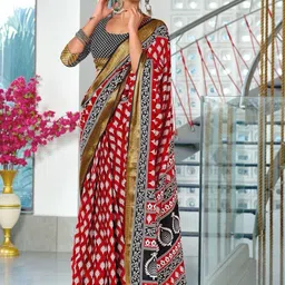 Anouk Floral Pure Cotton Block Print Saree-picture-9