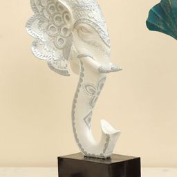 vedas S-Ryan White & Silver-Toned Elephant Figurine Showpiece-image-20
