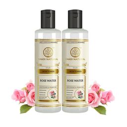 Khadi Natural Set Of 2 Rose Water Skin Toner For Enhances Natural Glow-210ml Each-0