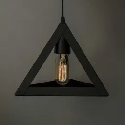 Homesake Black Edison Filament Triangle Metallic Cube 6" Hanging Lamp  (Bulb not included)-image-44